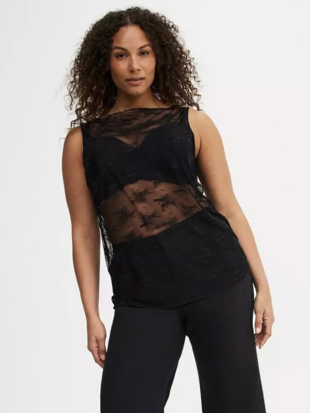 Torrid Mesh Lace Tank Top Size 1 - Picture 2 of 13